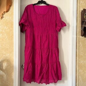 Elegant Pink Lace Dress